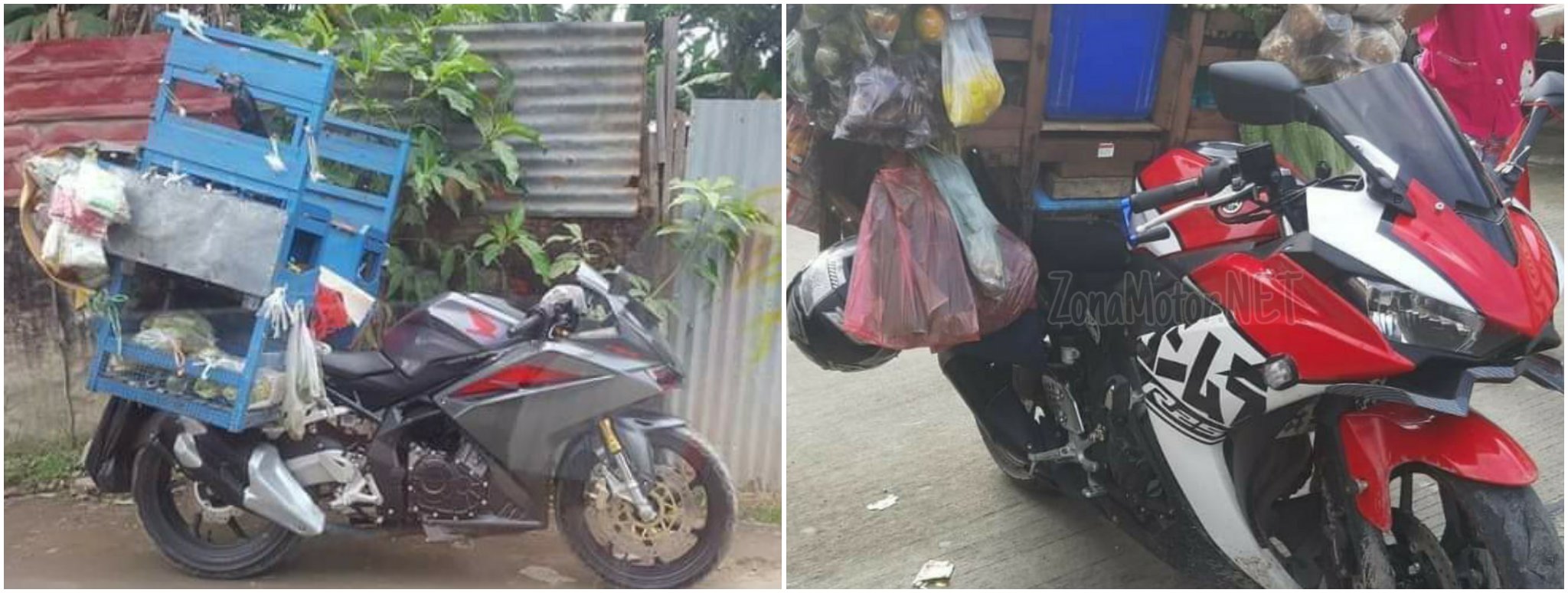 Cbr250rr Dan Yamaha R25 Digunakan Berjualan Sayur Di Jayapura