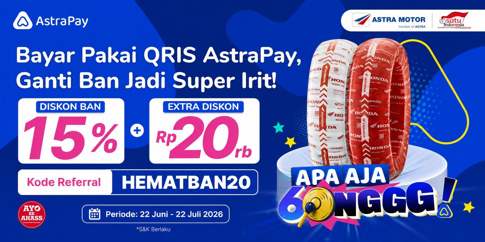 Astra Motor Papua Hadirkan  Promo Diskin Ban Honda Genuine  Part Hingga 15 %.